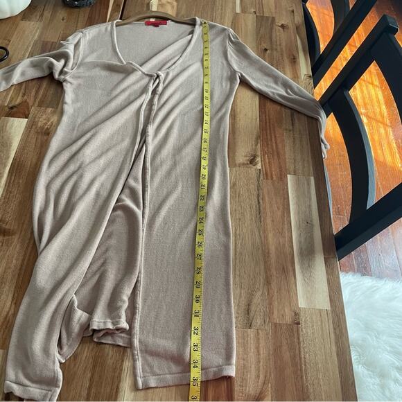 Long Sweater Jacket Flowy Neutral Tan - Picture 7 of 7